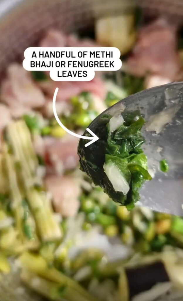 Chopped Fenugreek leaves